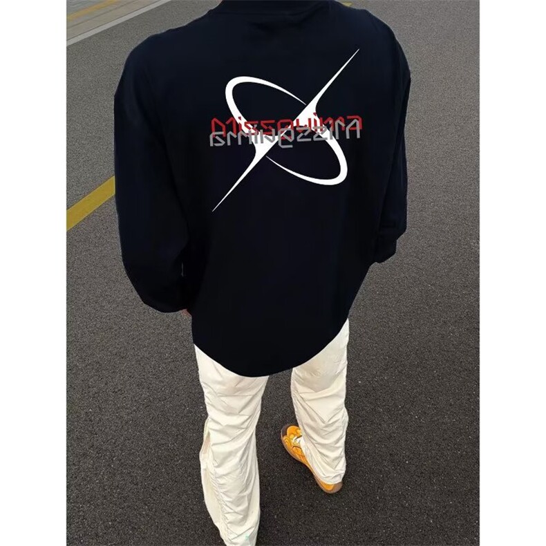 1506/QS1330/P35印花秋冬卫衣男新款圆领宽松上衣chic港风潮流,男装卫衣,星座1506