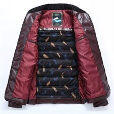 羽绒服仿皮料纯色立领散口袖白鸭绒2020年冬季商务休闲青春流行运动，男装羽绒服，星座802