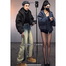 【有货】DT76-P50龙叨叨新品重磅弯刀牛仔裤男拼接设计感阔腿裤，男装牛仔裤，星座603-2