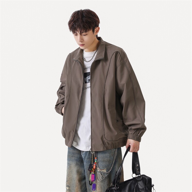韩版设计感翻领垫肩斜纹夹克简约cleanfit夹克外套JK02537-P78,男装夹克,星座308B-2