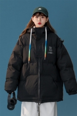 中性风小熊加厚宽松连帽面包服棉衣外套情侣装棉服G1033P128女，男装棉衣，电商A339