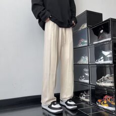 休闲裤子男款秋季2023新款设计感直筒垂感春秋款男士长裤KK6，男装休闲裤，星座1116A-1（原606A）