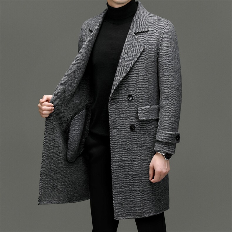 M3808-28钱塘2020-3冬季厚款商务休闲百搭中年男士毛呢外套P253,男装毛呢大衣,钱塘207-3