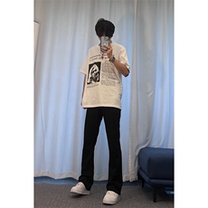 抖音高点击！欧美潮牌t恤重磅美式嘻哈街头短袖裤子-KZ06，男装T恤，星座310A-4