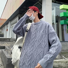 美式街头设计感圆领毛衣男慵懒风休闲针织衫M844P45，男装针织衫/毛衣，星座1116-2