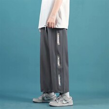 夏季港风潮流潮牌宽松直筒裤ins薄款百搭抽绳束脚休闲裤K2126-p28图片