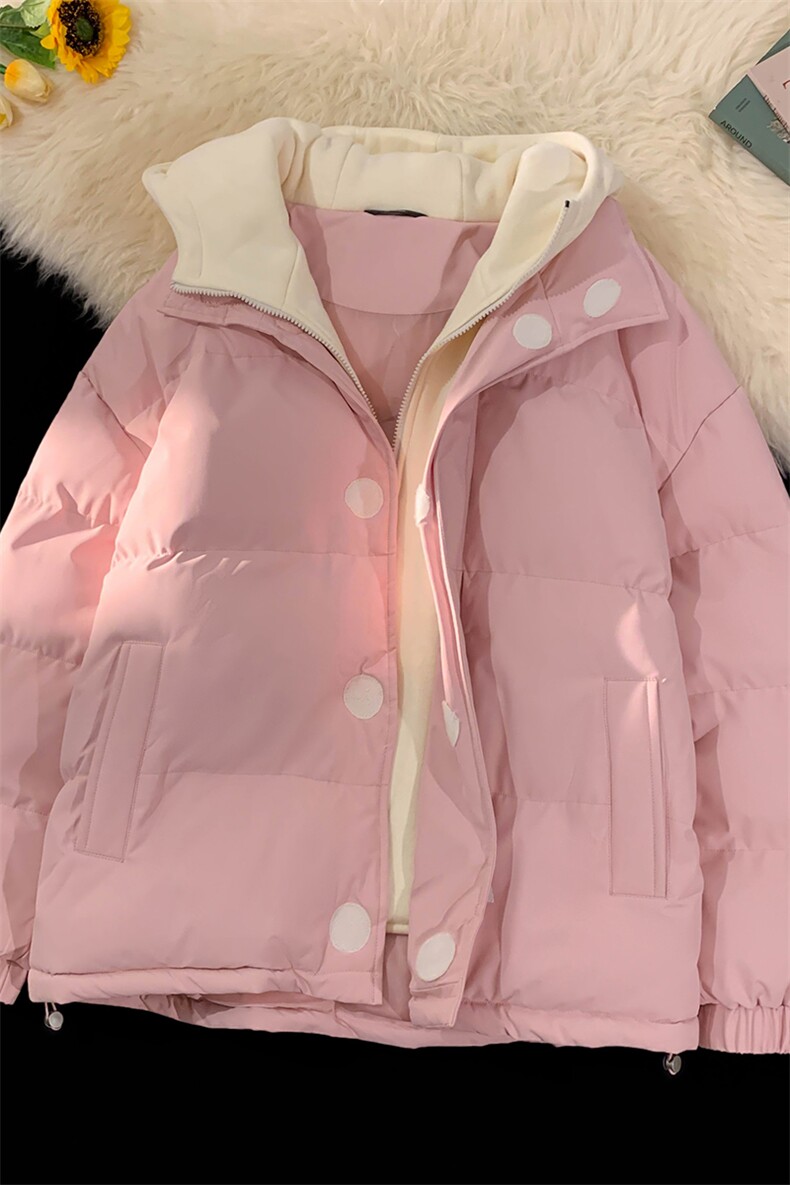 冬季青少年连帽假两件外套加绒加厚休闲简约棉衣棉服5303-P85,男装棉衣,电商B306