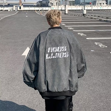 春季百搭宽松棒球服外套2024新款复古潮牌夹克男现货W8167-P78，男装夹克，星座512-4