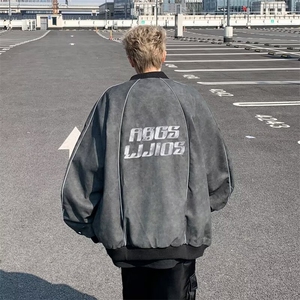 春季百搭宽松棒球服外套2024新款复古潮牌夹克男 现货 W8167-P78图片