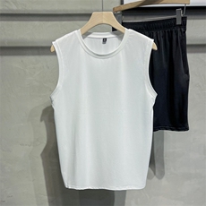 夏男冰丝T恤一级鸟眼背心无袖T恤衫大码M-5XLBX46P9，男装背心/马甲，星座1013-1