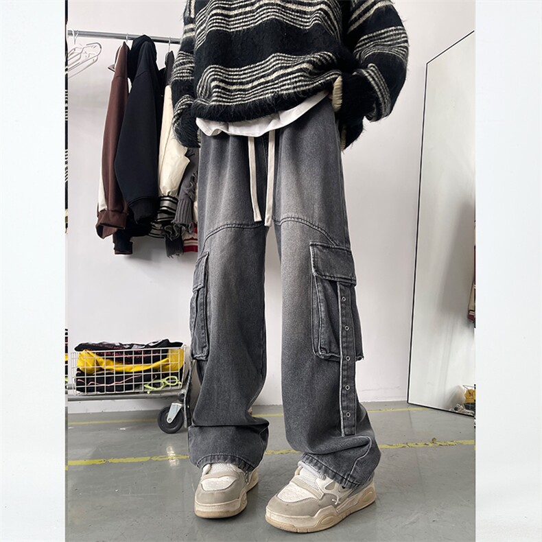 重工设计牛仔裤男女同款休闲水洗牛仔裤N102-P68,男装牛仔裤,电商B327