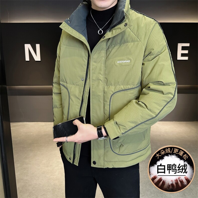 M838-P165 标50%白鸭绒男士2025冬季羽绒服时尚潮流立领夹克图片