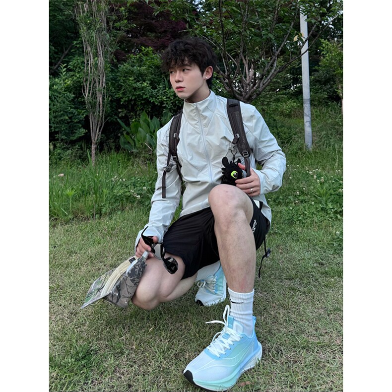 春夏款高品质冰感速干防晒服休闲户外运动外套透气弹力机能风夹克,男装防晒衣,电商A486-1