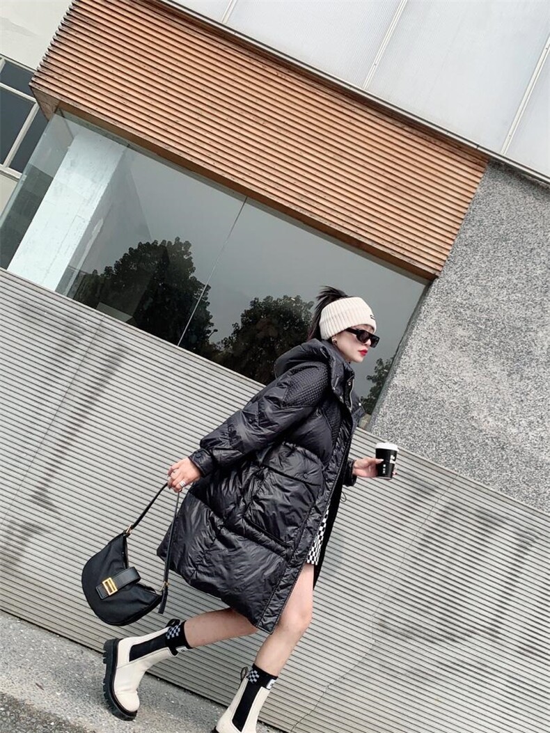 拼接90绒羽绒服，女装羽绒服，米壹