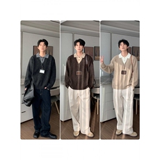 1303B-MY834-P58秋冬季假两件针织衫男韩版高级感痞帅毛衣网图，男装针织衫/毛衣，星座1303B