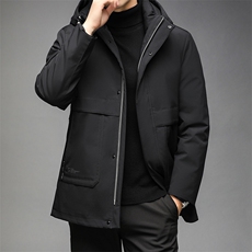 中年羽绒服连帽可脱卸内胆男中长款休闲冬装外套QLMF8006-P325，男装羽绒服，电商B212（原钱塘6029）