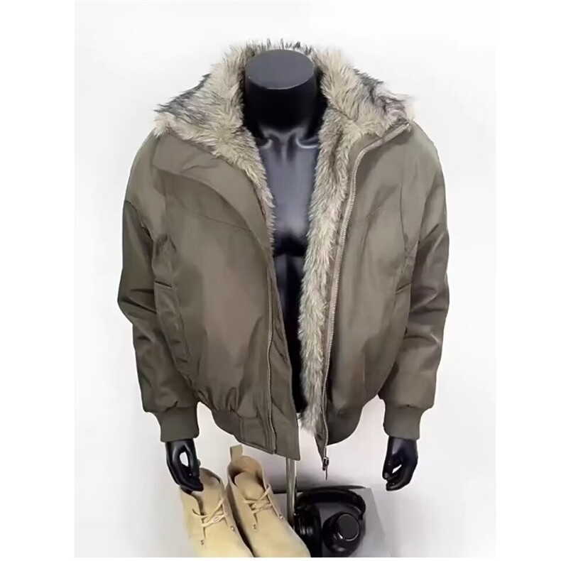 M78-P91*美式复古解构夹克冬季加厚保暖毛领百搭高级感夹棉,男装夹克,电商B323A