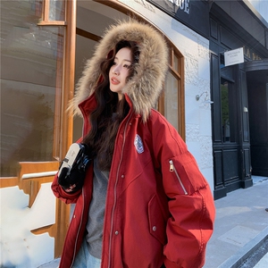 狐狸毛羽绒服女欧洲站2025冬新款加厚面包服潮服保暖派克服图片