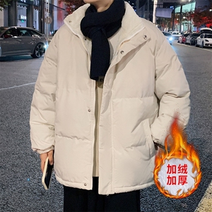 ！2023秋冬新款男士加绒加厚纯色棉衣百搭棉服外套MY100特P75图片