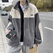 2021新款羊羔毛服港风日系休闲百搭时尚学生保暖外套W2269-P60，男装棉衣，星座512-4