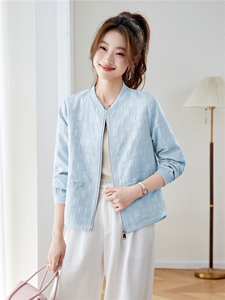 2026年春季棒球领轻薄刺绣格纹棒球服短外套棒球服上衣图片