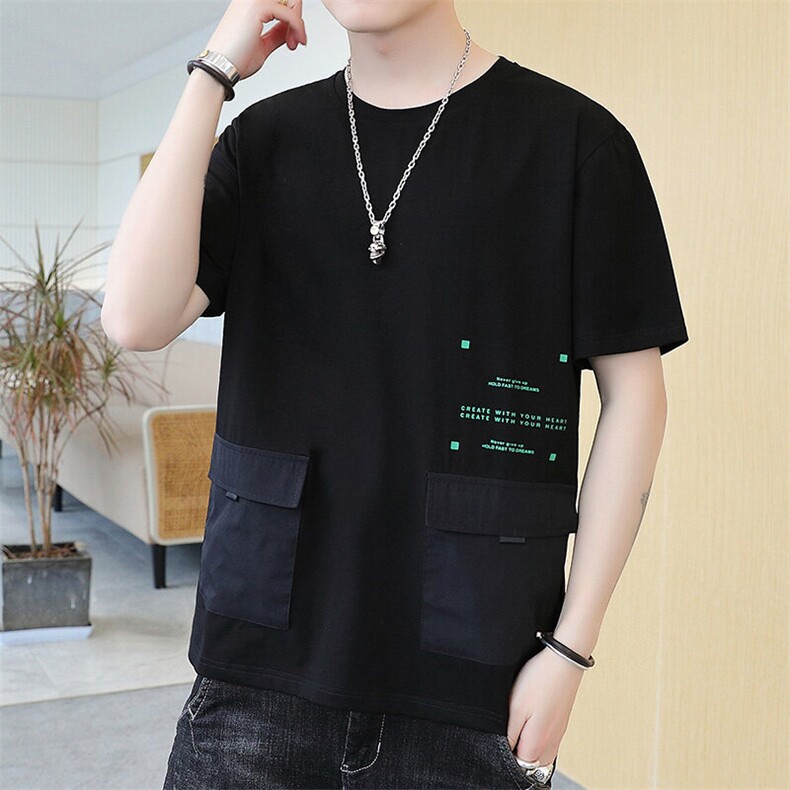 TX206-P32大码大码男士多口袋纯棉T恤上衣男，男装T恤，星座209