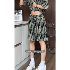 短袖衬衫男+短裤男套装男100%聚酯纤维M-5XL大码TZ78721P50控98，男装牛仔裤，星座226-1