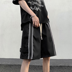 夏装休闲短裤男潮牌ins宽松休闲中裤韩版五分裤DK06507-P30，男装休闲裤，星座308B-2