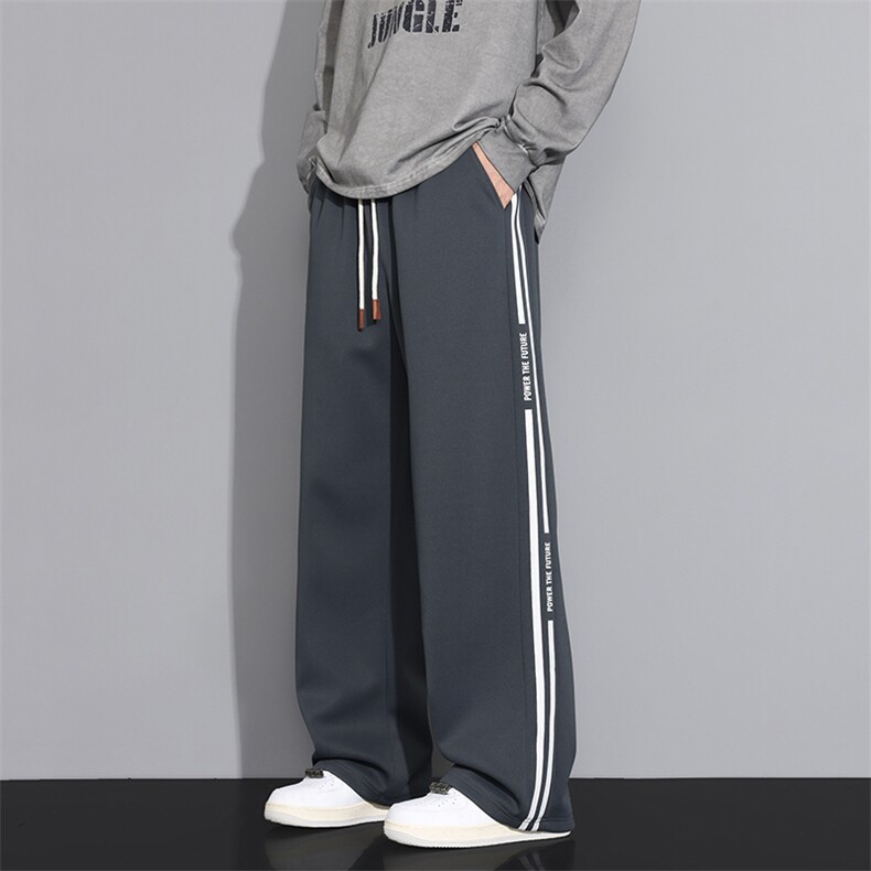 男士秋季2025新款宽松直筒卫裤阔腿运动青少年裤子Q29167-特P32图片