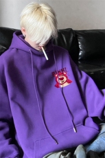 美式卫衣小熊印花连帽大码情侣款外套JK23452-特批35-控58，女装短外套，星座605(原A050)