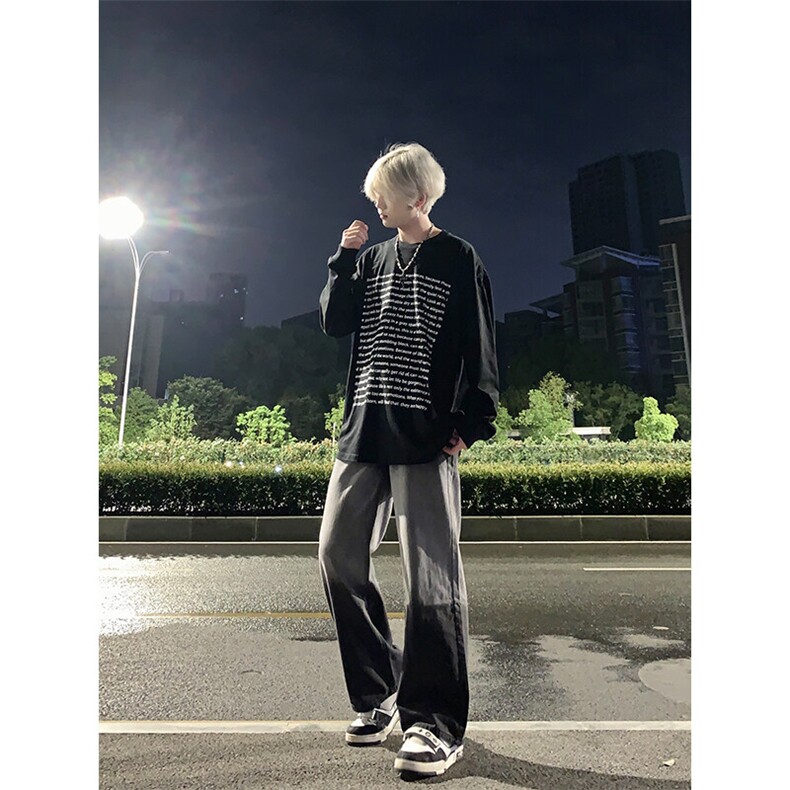 渐变修身牛仔裤美式高街vibe裤子,男装牛仔裤,星座310A-4