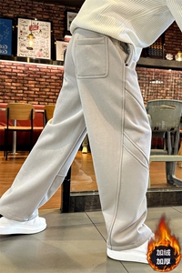 RK8957冬季新款加绒加厚保暖男士弯刀卫裤宽松长裤大码休闲卫裤图片