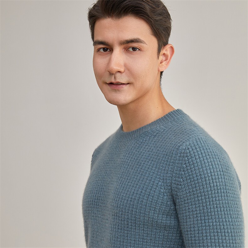 精致高级感满满商务都市男士简约大气羊绒衫,男装羊绒套衫,牧群羊绒