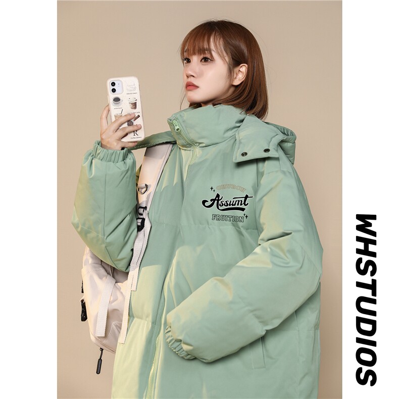 中性风22秋冬潮牌字母印花立领面包服连帽棉衣外套MY206P115控158,男装棉衣,A247A