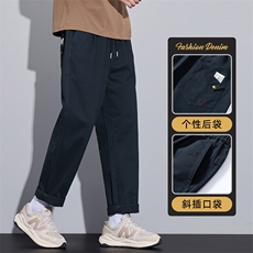春季新款美式工装裤男士潮牌宽松直筒休闲潮流长裤子Z9886-P40特，男装休闲裤，星座509