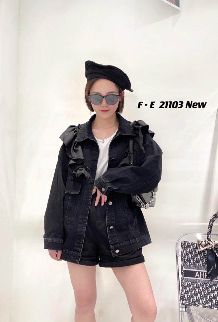 大荷叶边牛仔外套，其它，菲儿