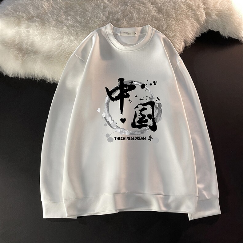T4134-P25加绒款-P35简约帅气百搭长袖t恤男大码胖子卫衣,男装卫衣,电商A040