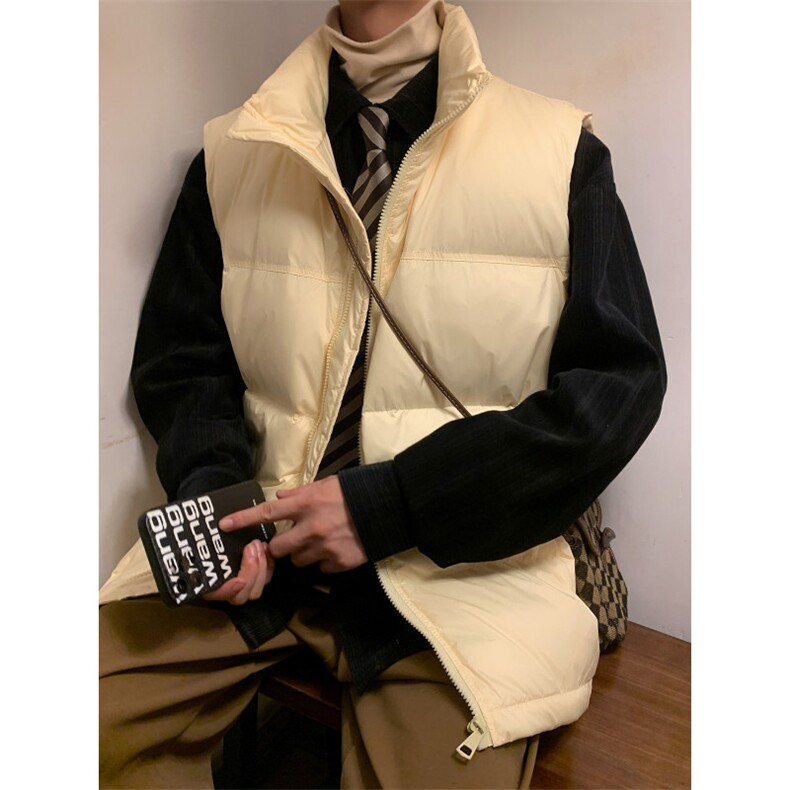 冬季羽绒马甲光板纯色休闲加厚保暖男女同款B7604-P100【特价】,男装棉衣,电商A007