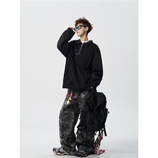 现货WY10167-特P45控88新款高品质大码百搭宽松半拉链卫衣男，男装卫衣，电商A059