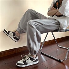 红木地板2022冰丝顺滑潮流百搭运动风九分超薄长裤2027-特批20，男装休闲裤，星座718-1