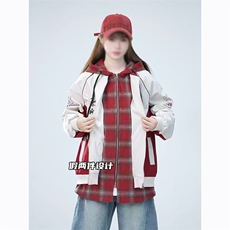 夏夏同款格子夹克男2025春新款情侣穿搭cleanfit高级感棒球服外套，男装夹克，星座1210-1
