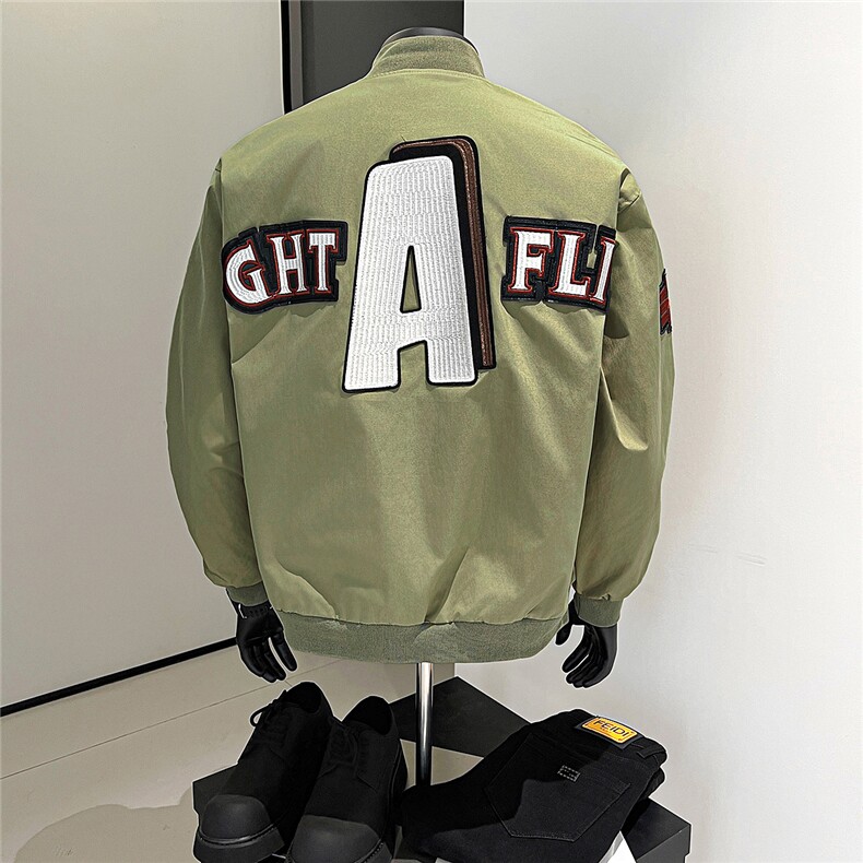 港风秋款男棒球服立领夹克衫刺绣机车宽松外套JK7684P65,男装夹克,星座1013-1