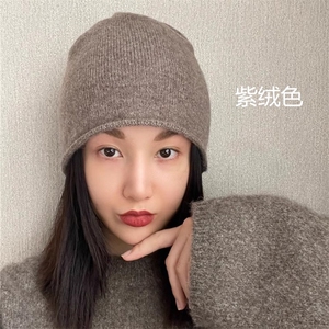 时尚保暖仿帽女秋冬季新款简约百搭针织毛线帽韩版潮学生帽子图片