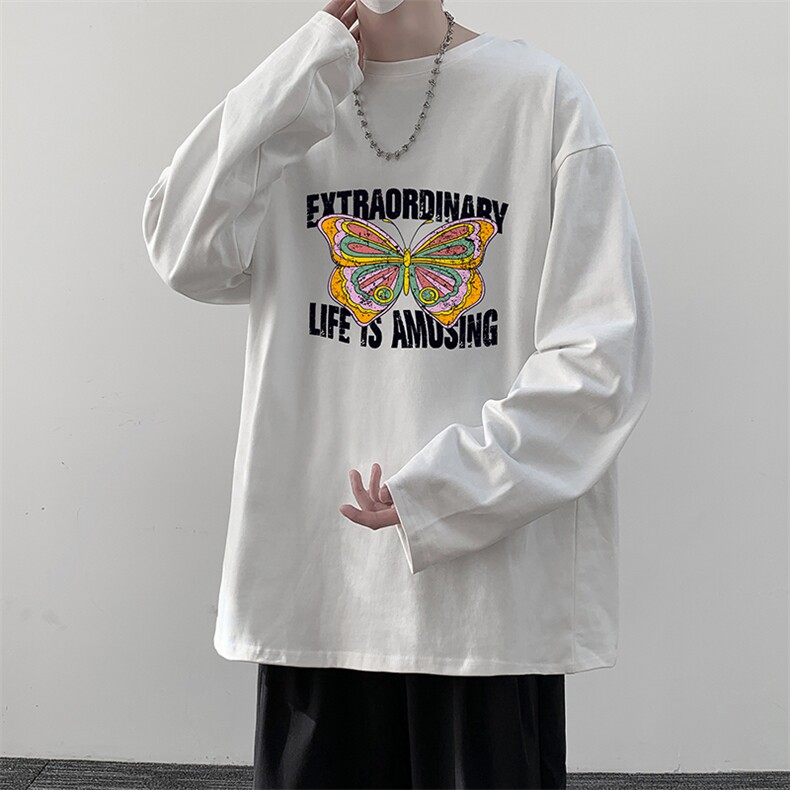 控48重磅230g纯棉长袖t恤男大码圆领卫衣打底衫TX3366-P28,男装T恤,电商A040