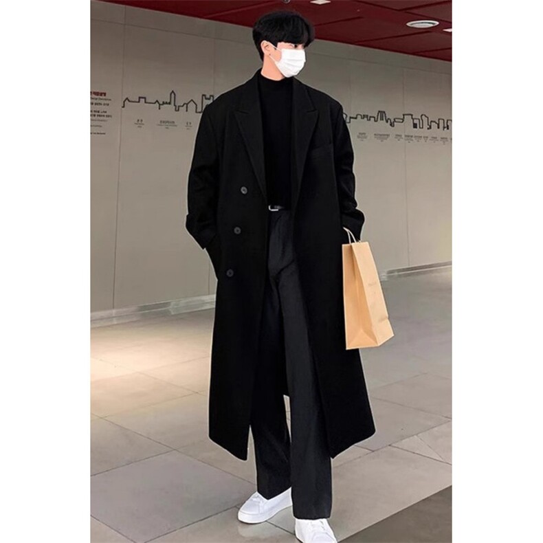 冬款毛呢大衣男冬季加厚长款过膝宽松呢子风衣外套MW17，男装风衣，星座1116A（原606A-3）
