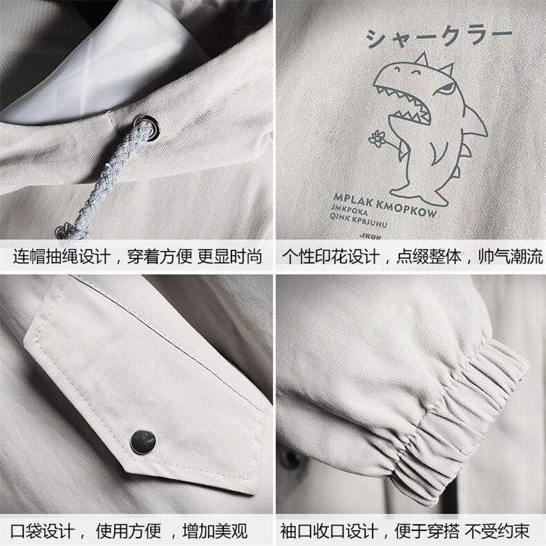JK41092-P85纯棉连帽夹克男士大码工装夹克男外套男网格挂拍,男装夹克,电商A040A