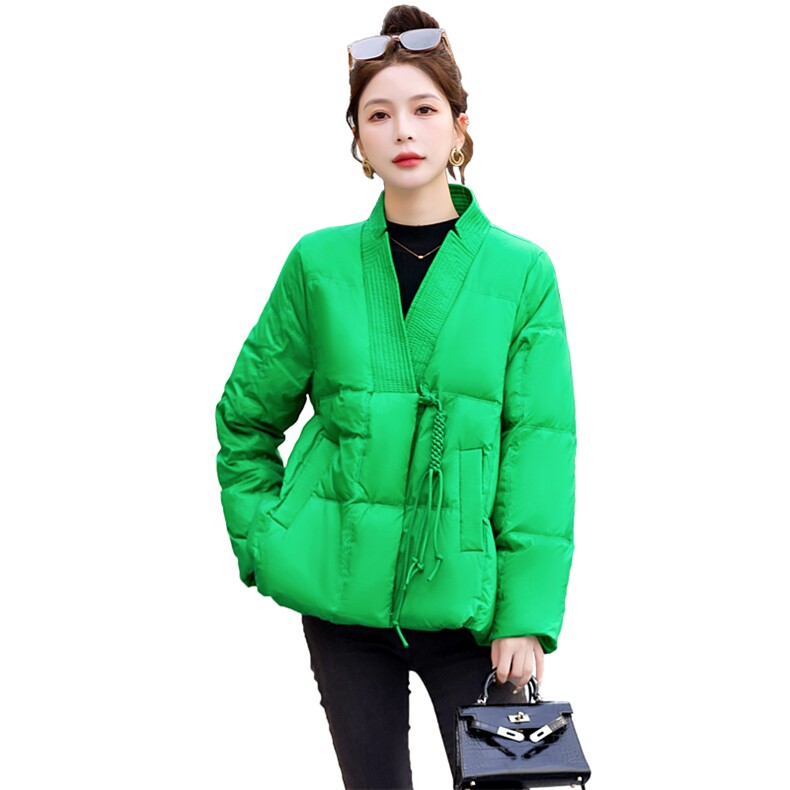 盘扣羽绒服女2023冬装新款文艺复古时尚白鸭绒外套女小个子气质,女装羽绒服,铭街依杨