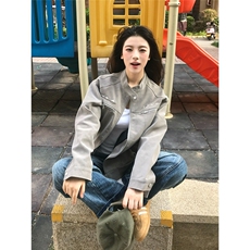 美式复古短款外套男潮牌高级感痞帅秋季cleanfit机车夹克，男装夹克，星座506A