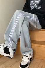 牛仔裤男秋季新款宽松大码直筒裤阔腿裤K2358-P48，男装牛仔裤，星座214-3