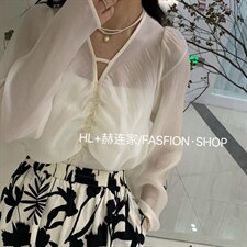 2022春夏新款防晒抽皱小衫，其它，HL+